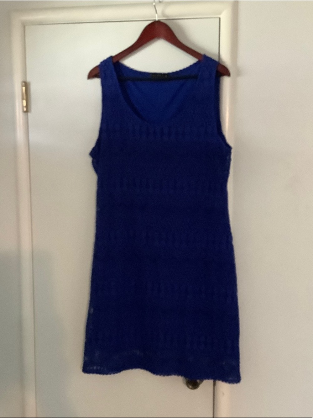 Tiana B. Royal Blue Sleeveless Crochet Dress